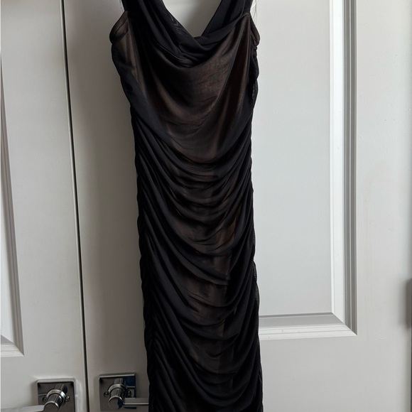 Fashion Nova Black Backless Draped Dress - Picture 1 of 3